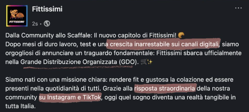 Post Fittissimi sull'ingresso nella GDO
